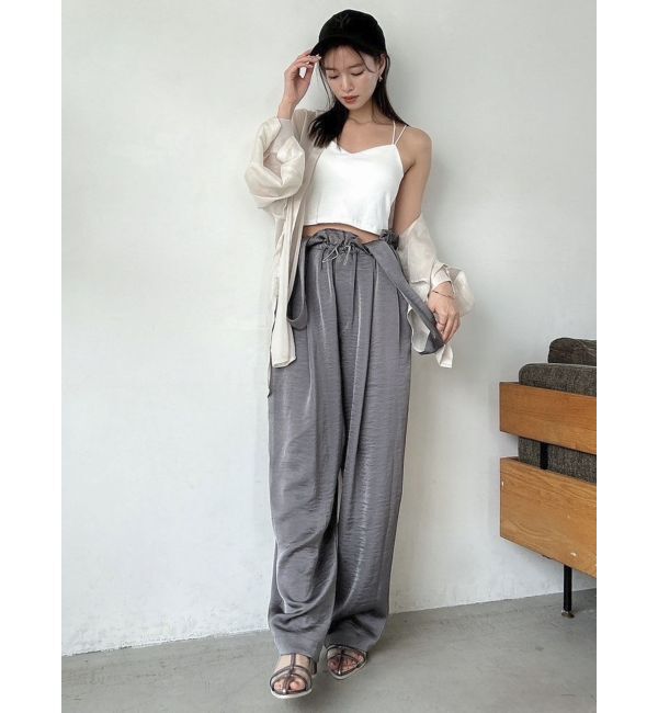 dazzlin「【WEB限定】サス付サテンテーパードパンツ」|その他|