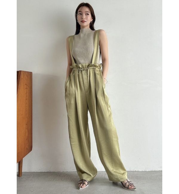dazzlin「【WEB限定】サス付サテンテーパードパンツ」|その他|カーキ
