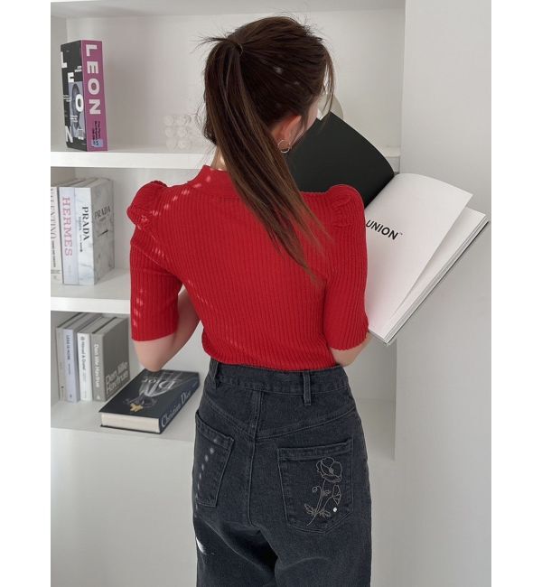 dazzlin「シアーニットポロ」|ニット・セーター|