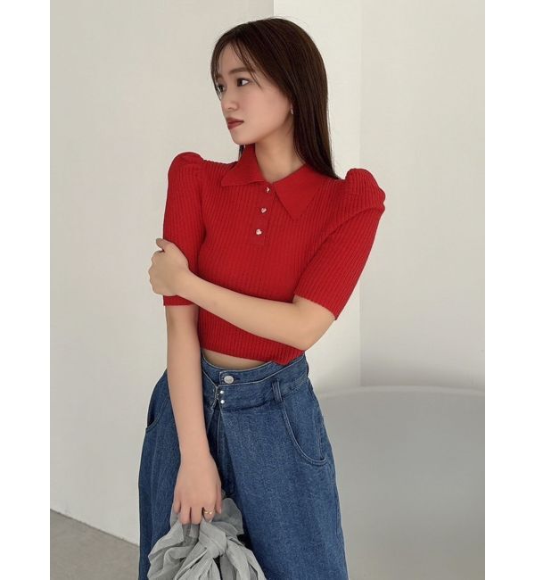 dazzlin「シアーニットポロ」|ニット・セーター|