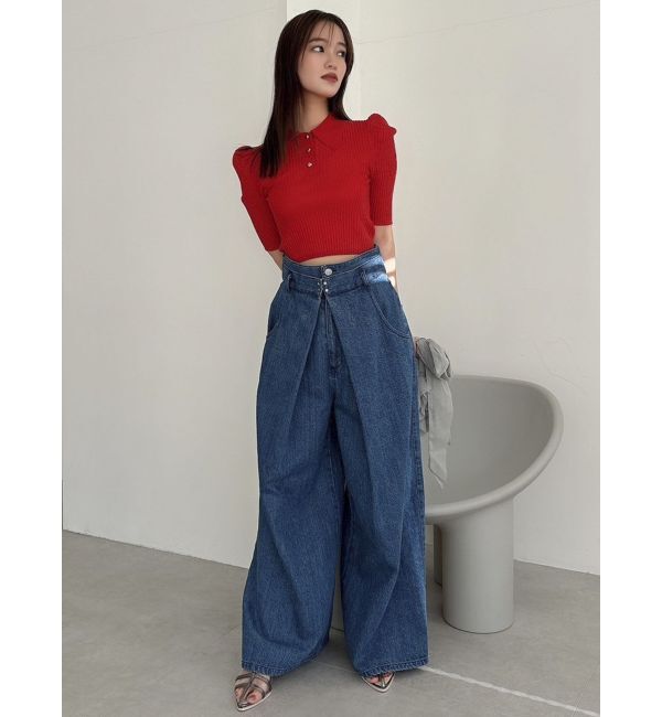 dazzlin「シアーニットポロ」|ニット・セーター|