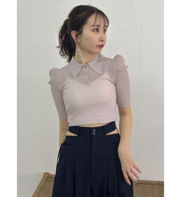 dazzlin「シアーニットポロ」|ニット・セーター|