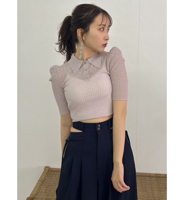 dazzlin「シアーニットポロ」|ニット・セーター|