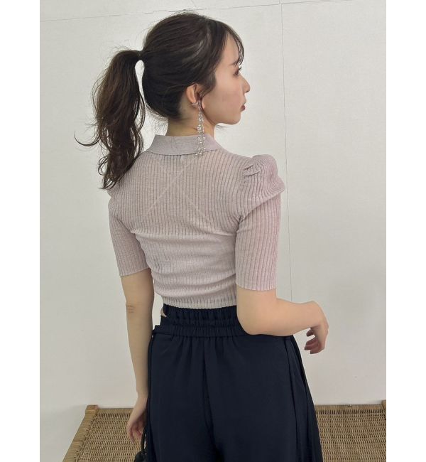 dazzlin「シアーニットポロ」|ニット・セーター|