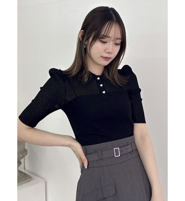 dazzlin「シアーニットポロ」|ニット・セーター|