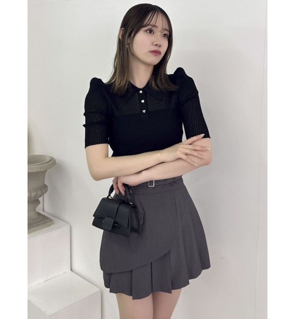 dazzlin「シアーニットポロ」|ニット・セーター|