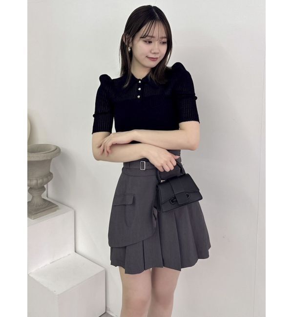 dazzlin「シアーニットポロ」|ニット・セーター|