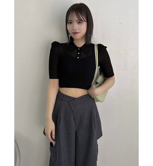 dazzlin「シアーニットポロ」|ニット・セーター|