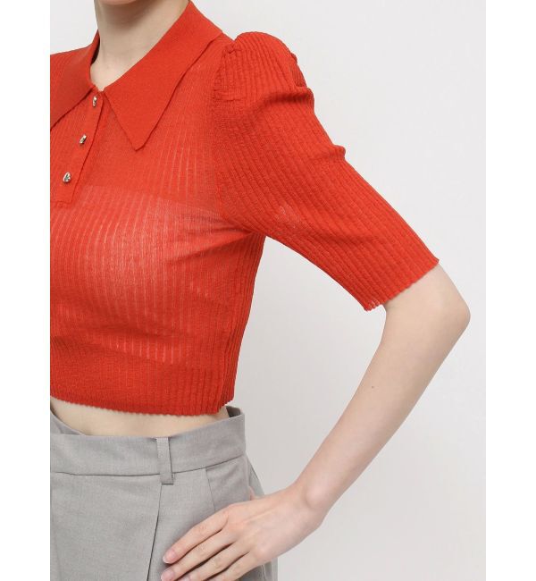 dazzlin「シアーニットポロ」|ニット・セーター|