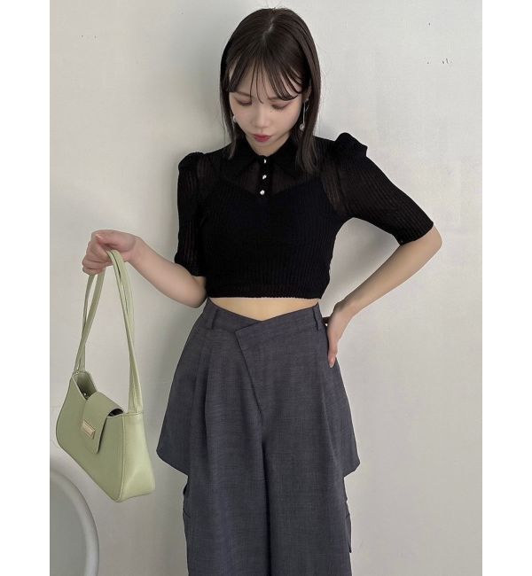 dazzlin「シアーニットポロ」|ニット・セーター|