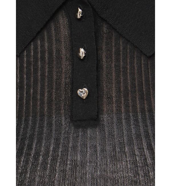 dazzlin「シアーニットポロ」|ニット・セーター|