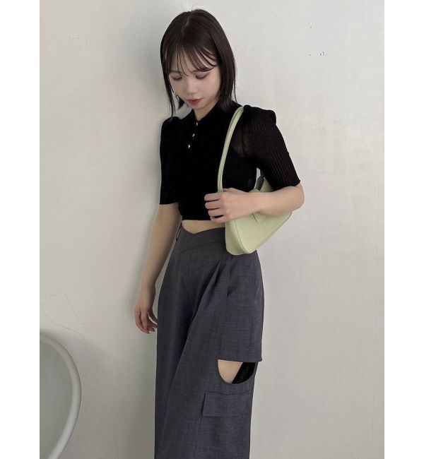 dazzlin「シアーニットポロ」|ニット・セーター|