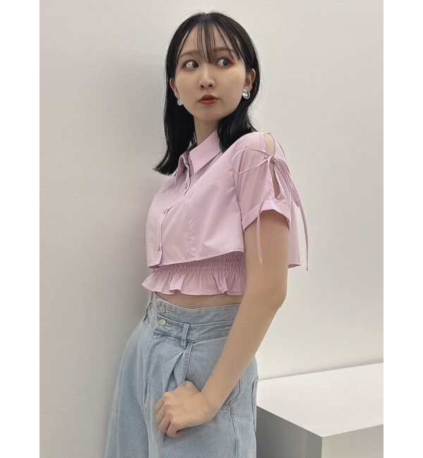 dazzlin「リボンスリーブショートシャツ」|シャツ・ブラウス|