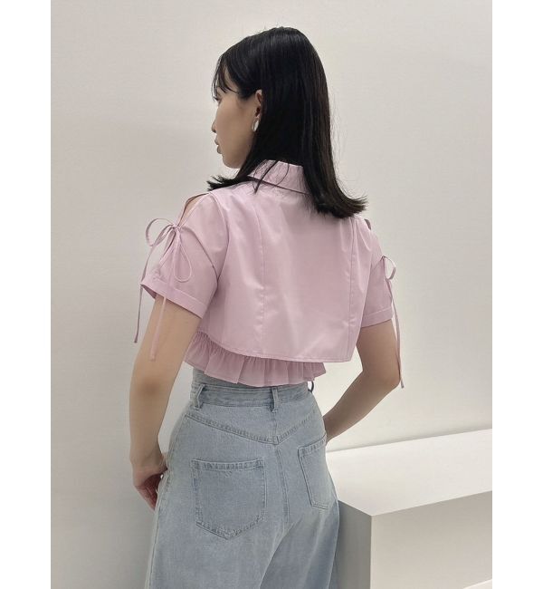 dazzlin「リボンスリーブショートシャツ」|シャツ・ブラウス|