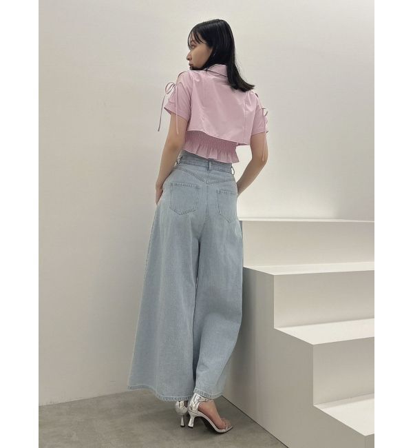 dazzlin「リボンスリーブショートシャツ」|シャツ・ブラウス|