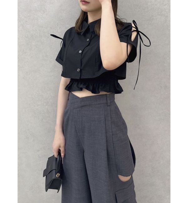 dazzlin「リボンスリーブショートシャツ」|シャツ・ブラウス|