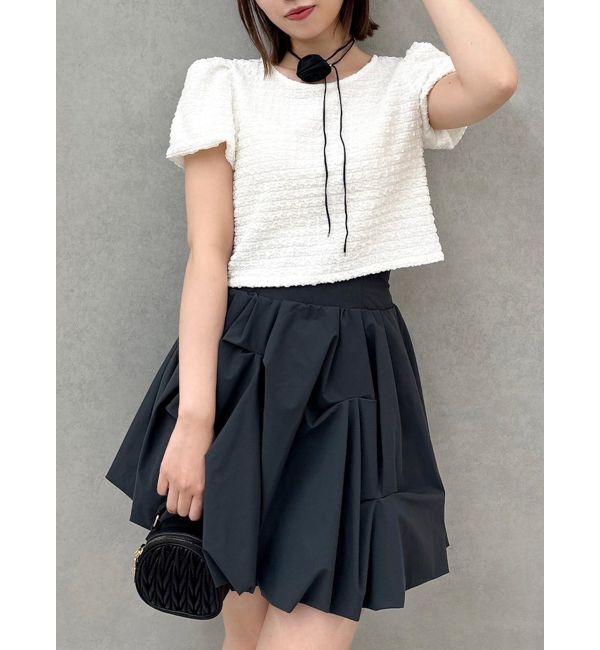 dazzlin「バックリボンシャーリングカットプルオーバー」|Tシャツ・カットソー|オフホワイト