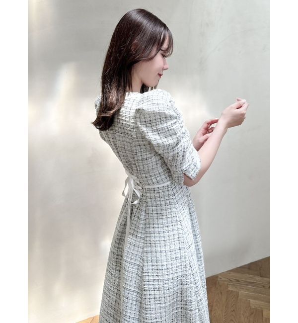 dazzlin「マルチボタンパイピングツイードワンピース」|ワンピース|