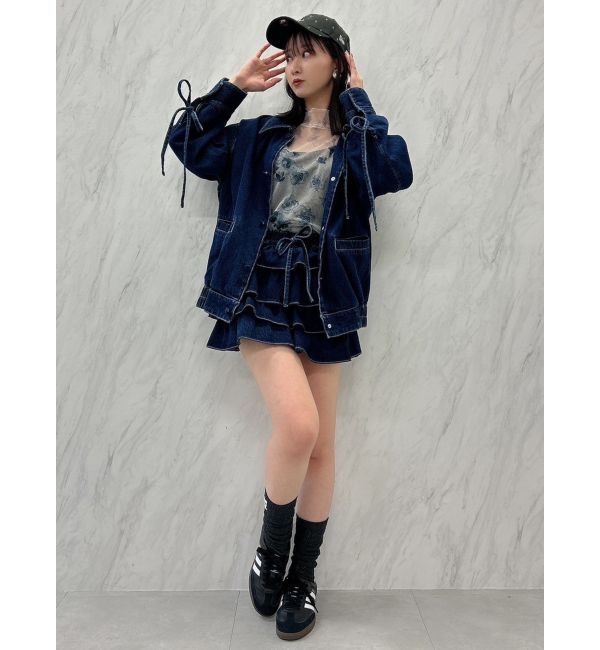 dazzlin「【SETUP】カフスリボンフェイクレザージャケット※セットアップ対応」|ブルゾン・スタジャン|