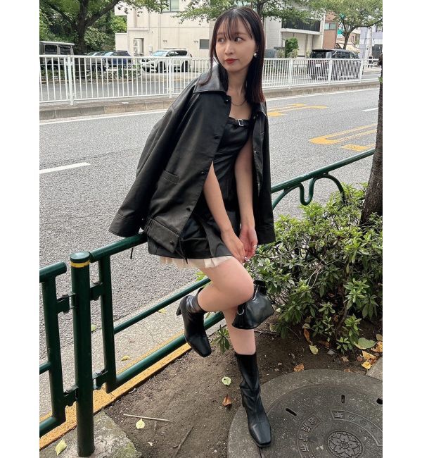 dazzlin「【SETUP】カフスリボンフェイクレザージャケット※セットアップ対応」|ブルゾン・スタジャン|