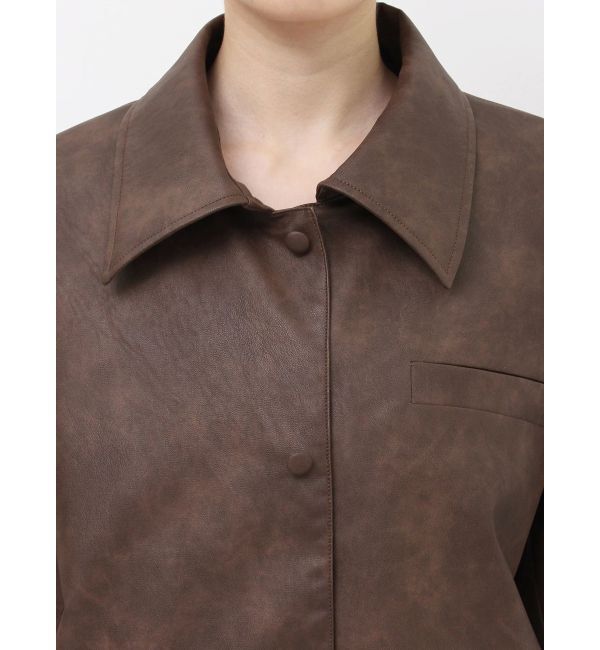 dazzlin「【SETUP】カフスリボンフェイクレザージャケット※セットアップ対応」|ブルゾン・スタジャン|