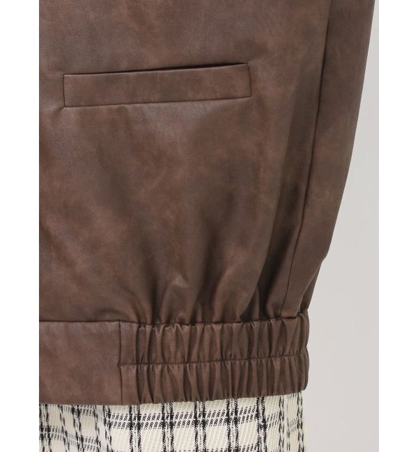 dazzlin「【SETUP】カフスリボンフェイクレザージャケット※セットアップ対応」|ブルゾン・スタジャン|