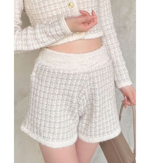 dazzlin「【SETUP】ツイードライクニットパンツ※セットアップ対応」|その他|ベージュ