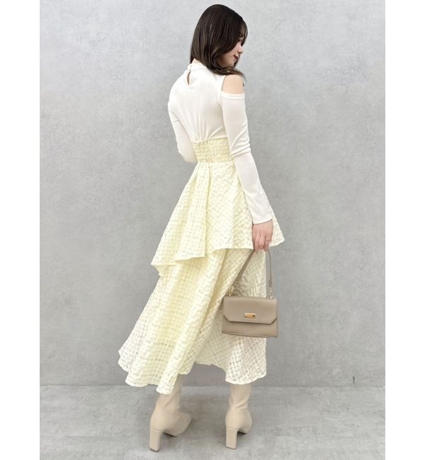 dazzlin「バックリボンティアードコンビワンピース」|ワンピース|