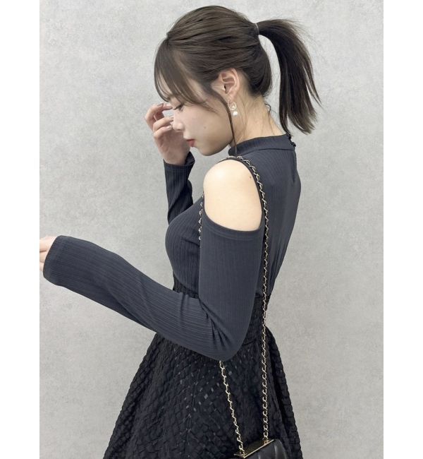 dazzlin「バックリボンティアードコンビワンピース」|ワンピース|