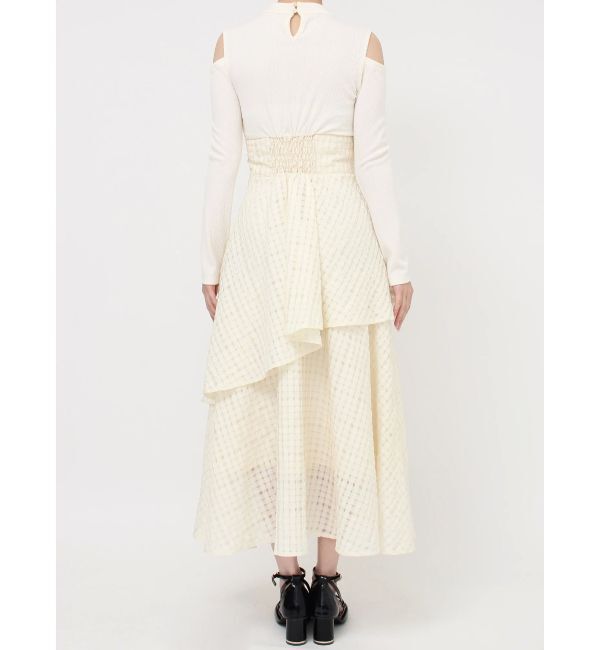 dazzlin「バックリボンティアードコンビワンピース」|ワンピース|