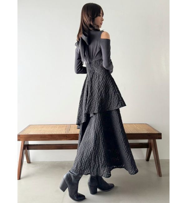 dazzlin「バックリボンティアードコンビワンピース」|ワンピース|