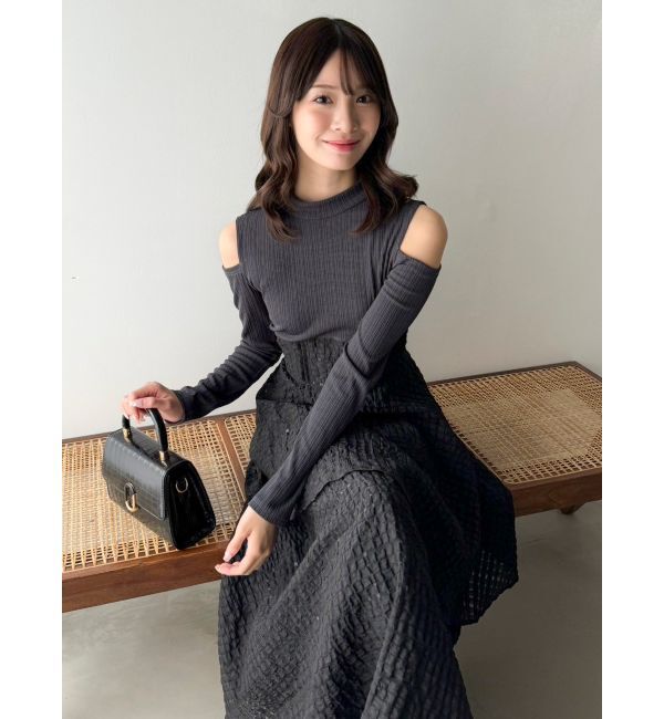 dazzlin「バックリボンティアードコンビワンピース」|ワンピース|