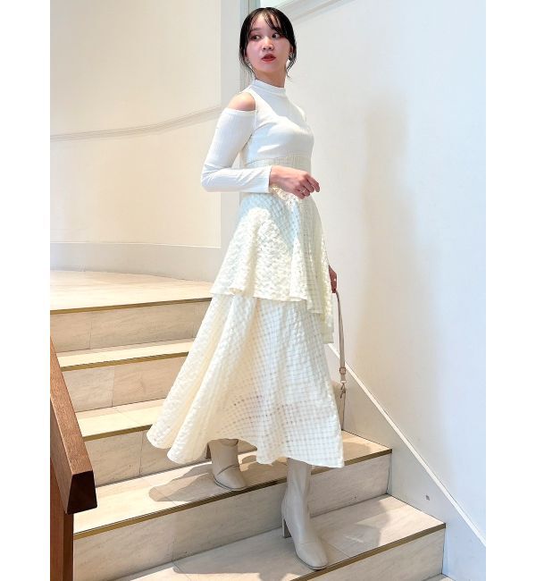 dazzlin「バックリボンティアードコンビワンピース」|ワンピース|