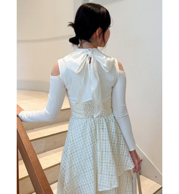 dazzlin「バックリボンティアードコンビワンピース」|ワンピース|