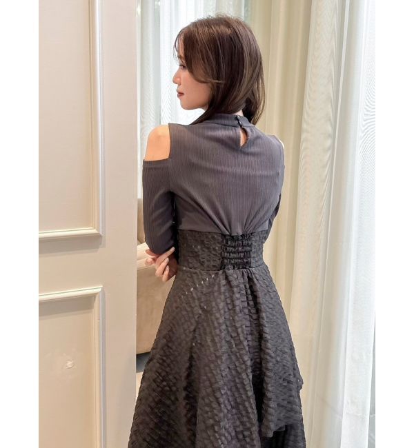 dazzlin「バックリボンティアードコンビワンピース」|ワンピース|