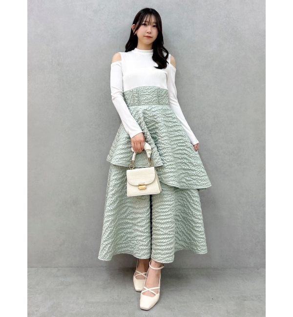 dazzlin「バックリボンティアードコンビワンピース」|ワンピース|