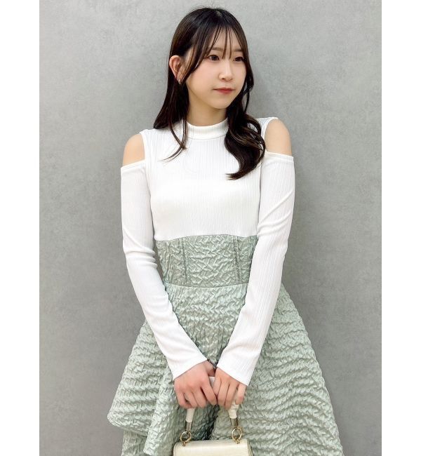 dazzlin「バックリボンティアードコンビワンピース」|ワンピース|