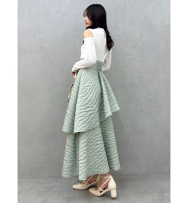 dazzlin「バックリボンティアードコンビワンピース」|ワンピース|