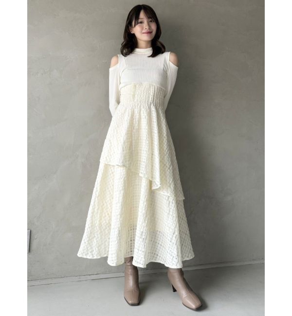 dazzlin「バックリボンティアードコンビワンピース」|ワンピース|