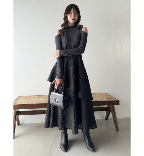 dazzlin「バックリボンティアードコンビワンピース」|ワンピース|