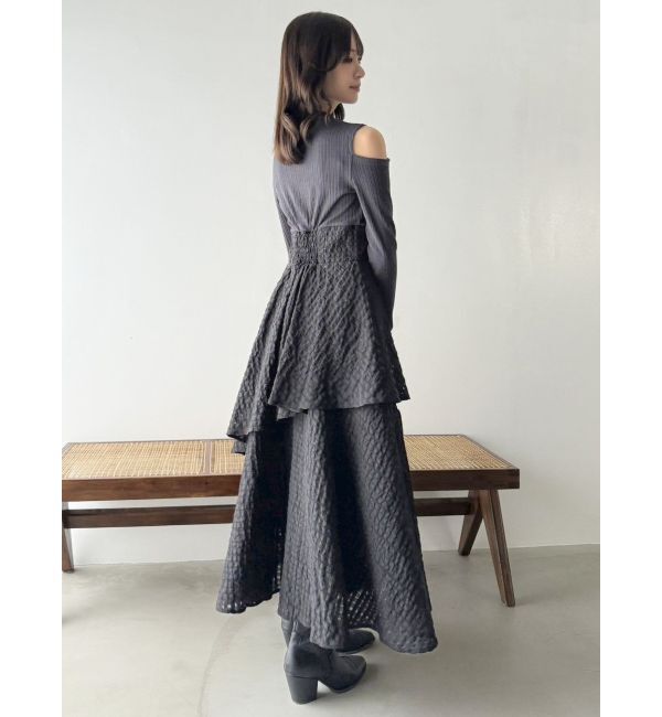 dazzlin「バックリボンティアードコンビワンピース」|ワンピース|