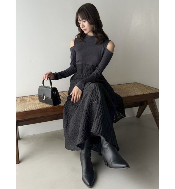 dazzlin「バックリボンティアードコンビワンピース」|ワンピース|