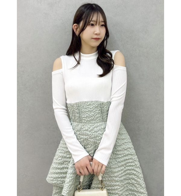 dazzlin「バックリボンティアードコンビワンピース」|ワンピース|