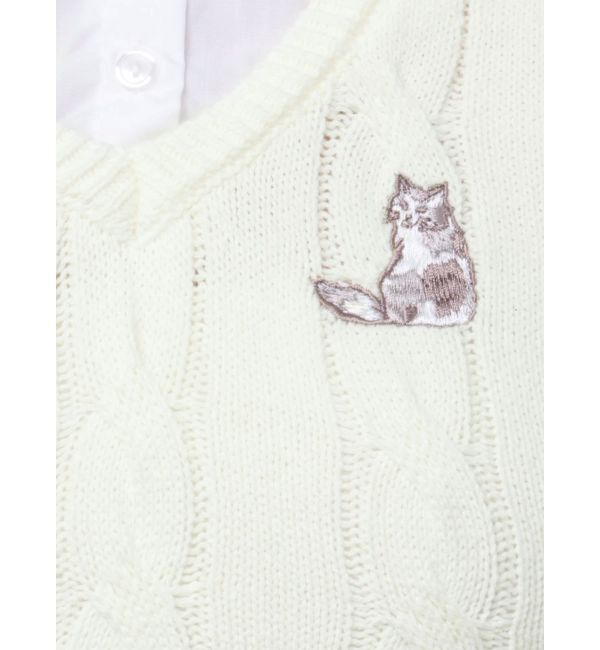 dazzlin「シャツレイヤードケーブルニットワンピース」|ワンピース|