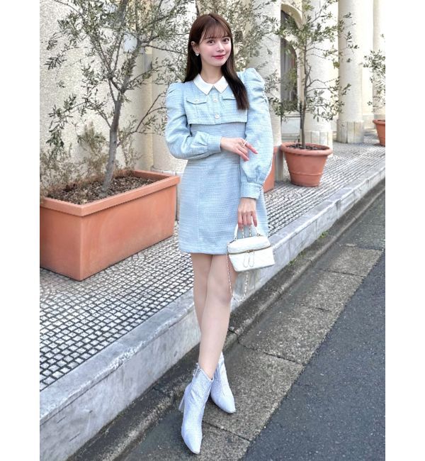 dazzlin「ツイードドッキングミニワンピース」|ワンピース|