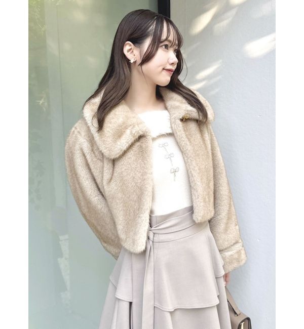 dazzlin「2WAYファーライクネックニットトップス」|ニット・セーター|