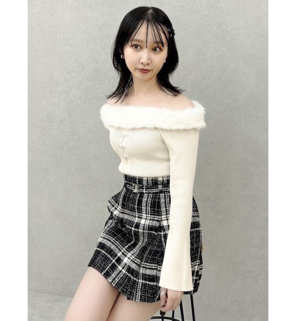 dazzlin「2WAYファーライクネックニットトップス」|ニット・セーター|