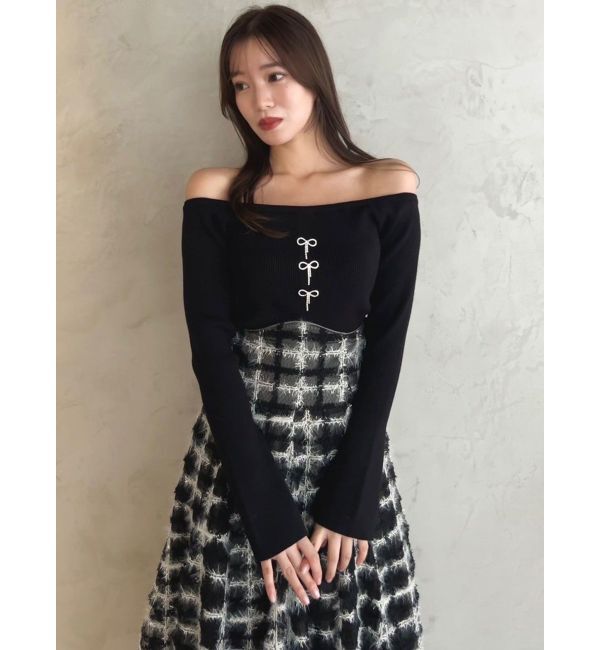 dazzlin「2WAYファーライクネックニットトップス」|ニット・セーター|