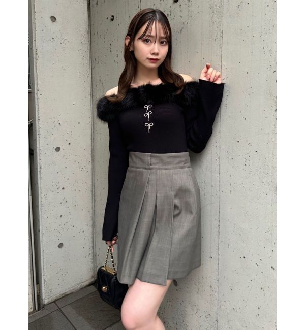 dazzlin「2WAYファーライクネックニットトップス」|ニット・セーター|