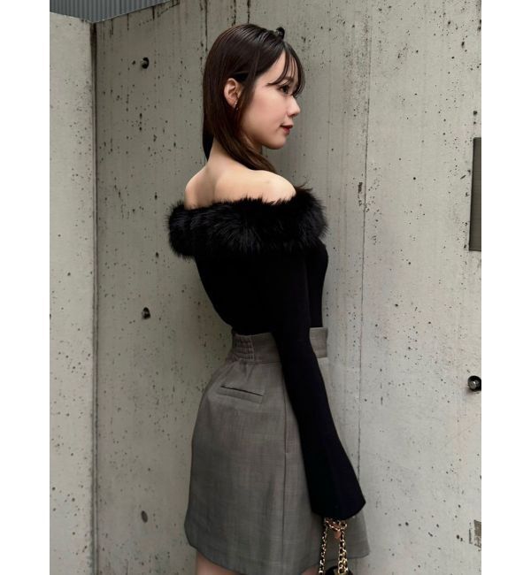 dazzlin「2WAYファーライクネックニットトップス」|ニット・セーター|